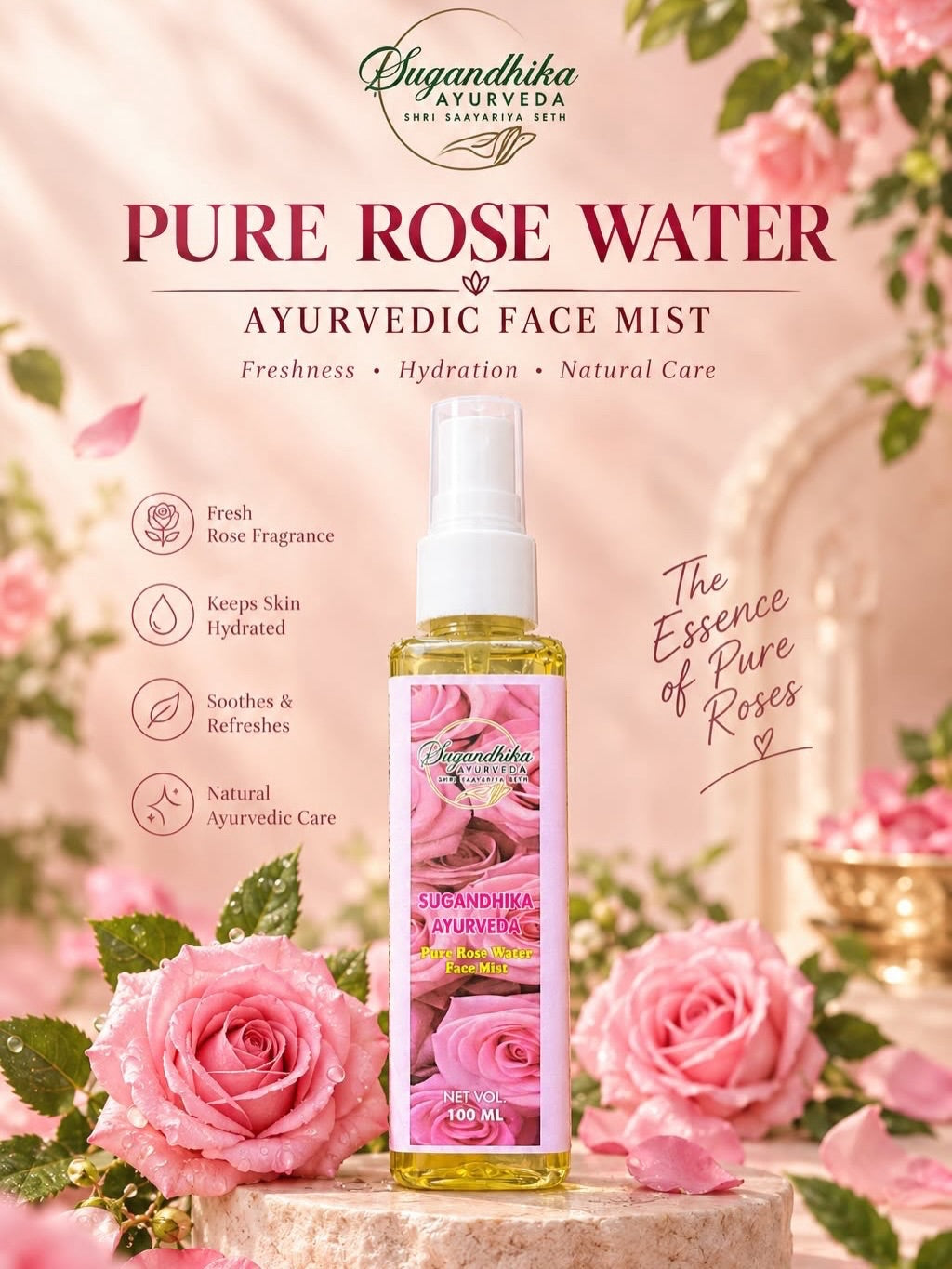 Instant Face Glowing Combo Face Pack & Face Mist Sugandhika Ayurveda