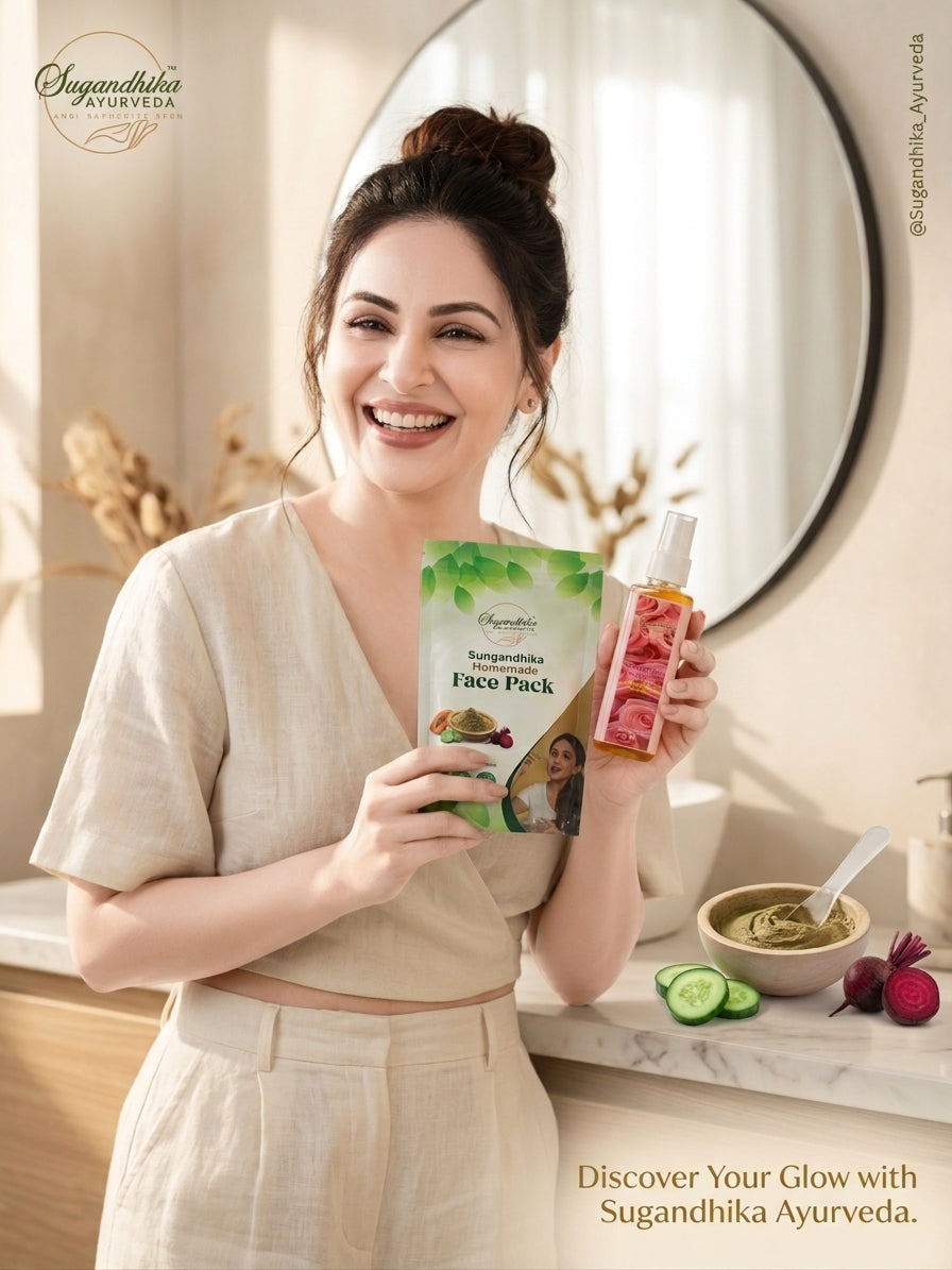 Instant Face Glowing Combo Face Pack & Face Mist Sugandhika Ayurveda