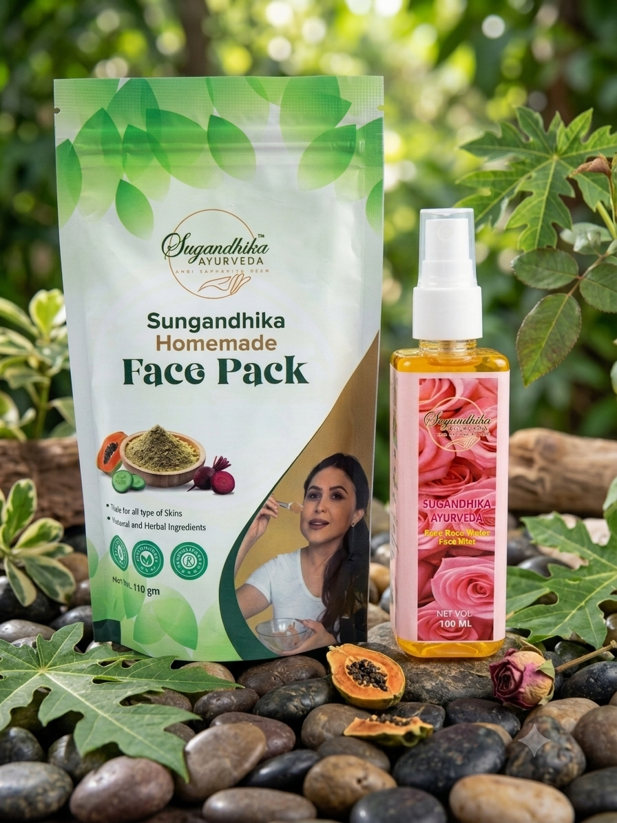 Instant Face Glowing Combo Face Pack & Face Mist Sugandhika Ayurveda