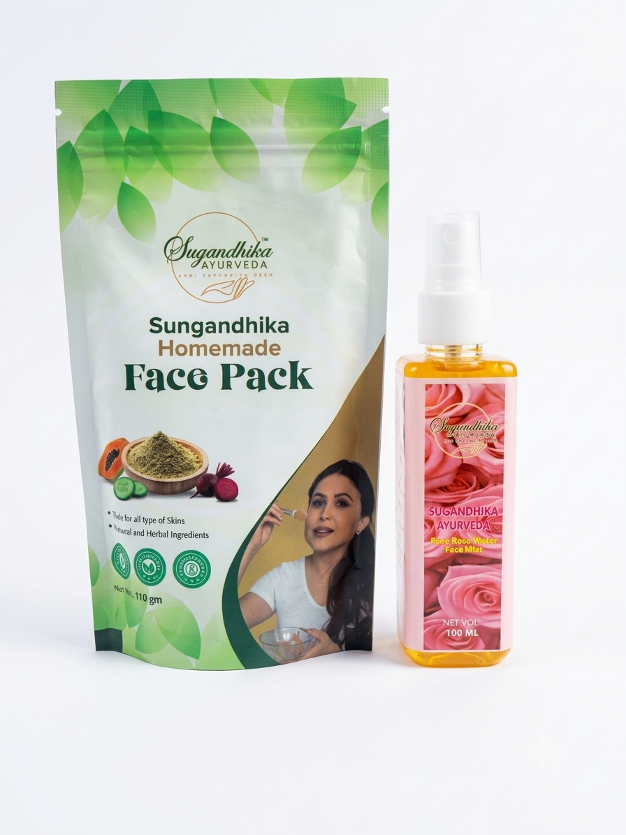 Instant Face Glowing Combo Face Pack & Face Mist Sugandhika Ayurveda