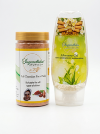 Lal Chandan Face Pack & Sandalwood Gel Combo