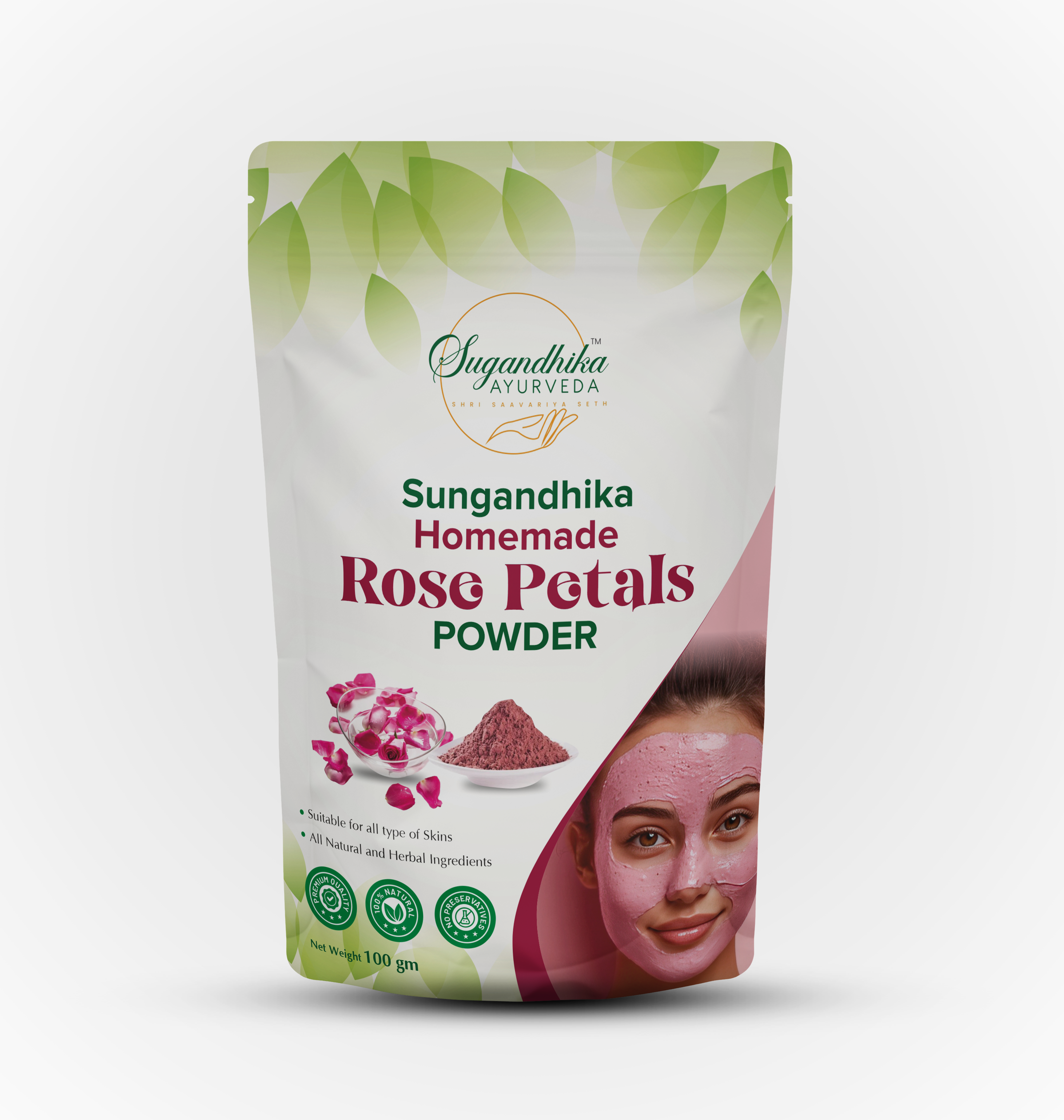 Sugandhika Homemade Rose Petals Powder
