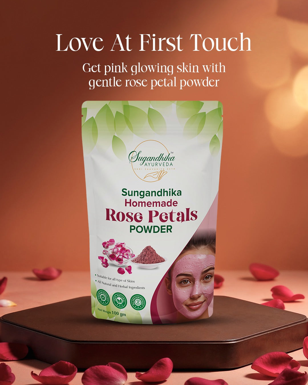 Sugandhika Homemade Rose Petals Powder